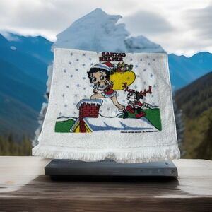 Vintage Betty Boop Towel Set Santa's Helper‎ 1 Towel 1 Hand Towel 1 Wash Cloth
